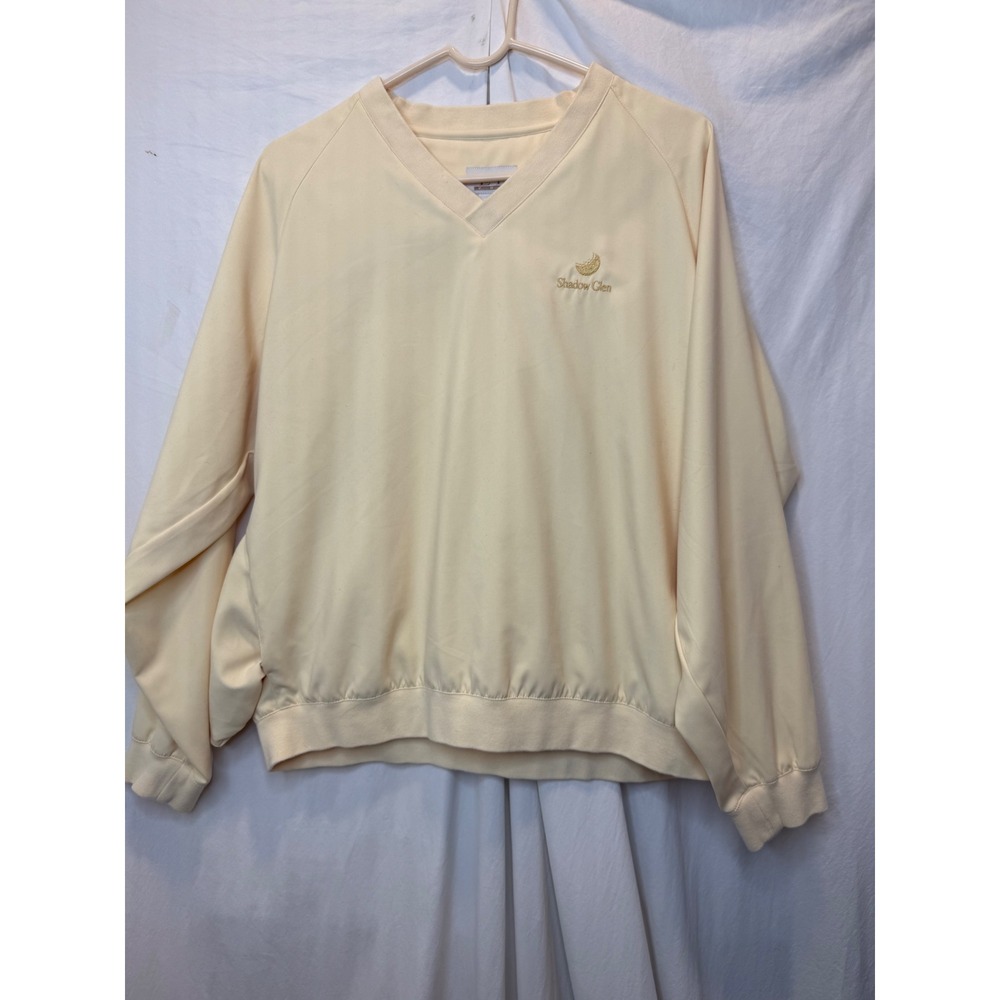 EP Pro Golf Pullover Shadow Glen Club Logo V-Neck‎ Long Sleeve Beige Large
